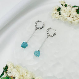 Серьги из Горного Хрусталя и Апатита