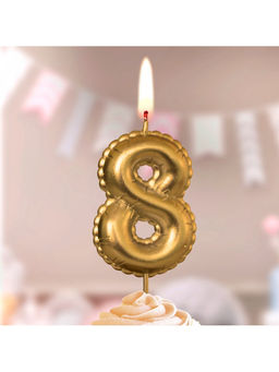 Цена за 3 шт. Свеча в торт на шпажке «Воздушная цифра 8», золото