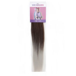 SIM-BRAIDS Канекалон двухцветный, гофрированный, 65 см, 90 гр, цвет светло-серый/русый(#FR-15) - Queen fair фото 3