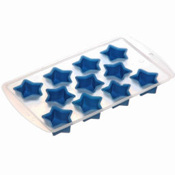 Цена за 4 шт. Форма для льда пластиковая с силиконом "Звездочки"