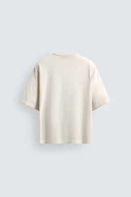 CAMISETA LAVADA TEXTO ROTULADOR / Crudo