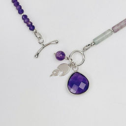 Колье из Флюорита и Аметиста 42 см