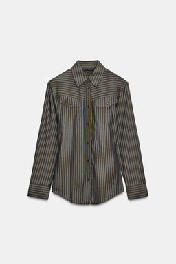 STRIPED POPLIN SHIRT - Zara фото 7