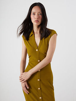 Dokulu B?zg?l? G?mlek Elbise