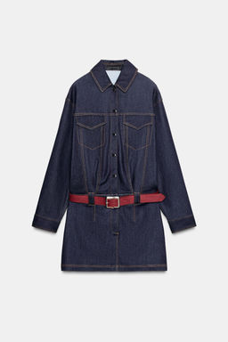 Z1975 SHORT DENIM DRESS WITH BELT - Zara фото 7