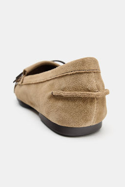 MOCAS?N PIEL FLECOS / Beige - Zara фото 6