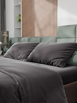 Постельное бельё 1.5-спальное «Этель», тенсель, чёрное