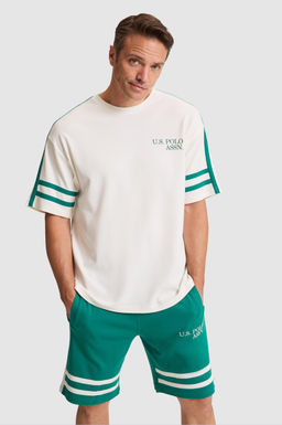 Erkek Krem Comfort Fit Bisiklet Yaka Ti__rt