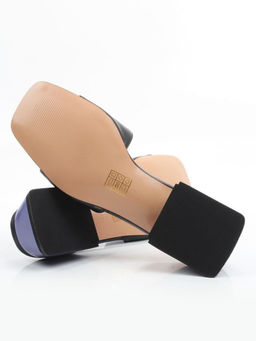 08-HLP1035-28 BLACK/VIOLET Босоножки женские (натуральная кожа)