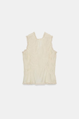 LACE SHIRT WITH COVERED BUTTONS - Zara фото 8