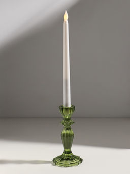 Стеклянный подсвечник на 1 свечу «Бутон на ножке», зелёный, d=2 см, 8×8×15 см