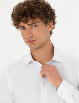 Beyaz Slim Fit Uzun Kollu G_mlek - Pierre cardin фото 2