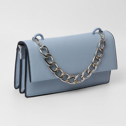 Цена за 2 шт. Цепочка для сумки, с карабинами, металлическая, плоская, 29×19 мм, 30 см, цвет серебряный