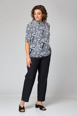 Водолазка Bliss 8092 синий, белый (принт лабиринт)