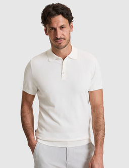 Ekru Slim Fit %100 Pamuk D__meli Polo Yaka Triko Ti__rt