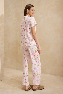 Pembe-Cok Renkli %100 Pamuk Eglence Desenli Orme Pijama Tak?m? THMSS26PT00008 - Trendyolmilla фото 4