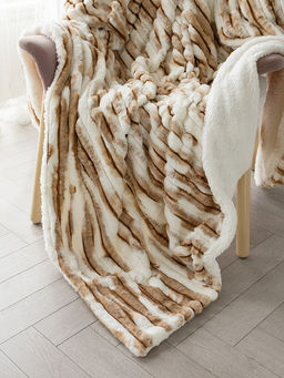 Плед меховой 200x220 коричневый