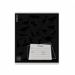 Цена за 10 шт. Тетрадь школьная ученическая ErichKrause Black Pattern, 12 листов, клетка, выборочный УФ-лак (в плёнке по 10 шт.)_MIX-PACK  фото 4