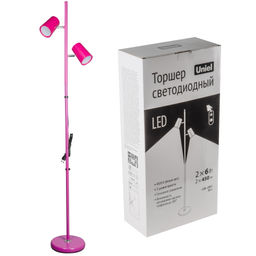 ULM-T600 2х6W/4500K/DIM RED Торшер напольный светодиодный, 2х6W. Сенсорный выключатель. Диммер. Красный. ТМ Uniel