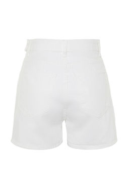 TRENDYOLMILLA Ac?k Mavi Y?rtmacl? Denim Sort Etek TWOSS23SR00091 фото 12