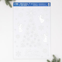 Цена за 2 шт. Наклейки новогодние на окна «Ангелочки», на Новый год, 33×50.5 см