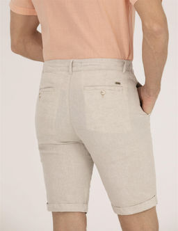 Bej Slim Fit Keten Kar___ml_ Beli Lastikli _ort - Pierre cardin фото 7
