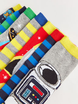 Desenli Erkek ?ocuk Soket ?orap 7li