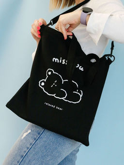 Сумка шоппер "Miss you", black