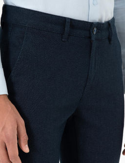 Lacivert Slim Fit Kanvas Pantolon