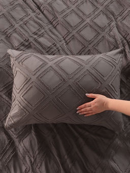 Постельное бельё Евро Тафтинг ромб 200?217 см,230?240 см,50?70 см-2 шт., серое, 110 г/м? - Lovelife фото 8