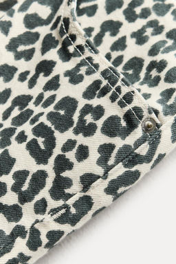ZW COLLECTION BOOTCUT CROPPED HIGH-WAIST ANIMAL PRINT JEANS - Zara фото 8