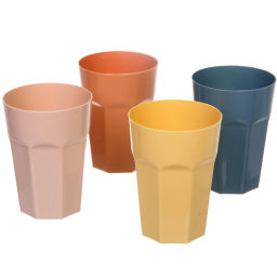 Цена за 2 шт. Стакан пластиковый 400мл "Пикник" в наборе 4шт, микс цветов