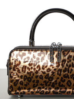 LACCOMA сумка F2069-1-золотистыйй леопард натуральная кожа фото 5