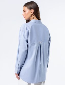 VILATTE / Прямая блузка из хлопка с добавлением ПЭ  фото 4