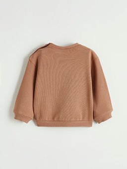 Bask?l? Erkek Bebek Sweatshirt