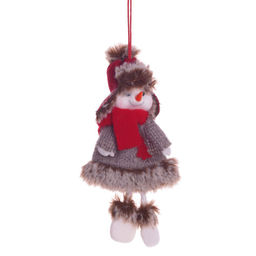 Изделие декоративное "Снеговик в шубке", L8 W5 H19 см, 4в.