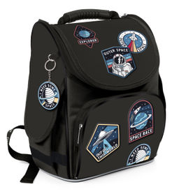 Рюкзак Schoolformat BASIC ОТКРЫТЫЙ КОСМОС 13 л черн. 38х28х16 см жестк. каркас 1 отд. молн...