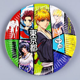 Набор бумажной посуды Аниме: 6 тарелок, 1 гирлянда, 6 стаканов - Страна карнавалия фото 2