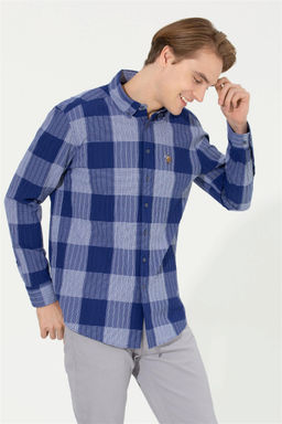 U. S. Polo Assn / Мужская синяя рубашка в клетку - U.s. polo assn фото 7