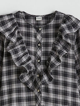 K?z ?ocuk Ekose F?rf?rl? Poplin G?mlek