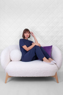 Арт. 10801/1 Пижама с брюками 44-52 (5 шт) Цвет:верх-индиго, низ-индиго - Калинка фото 3