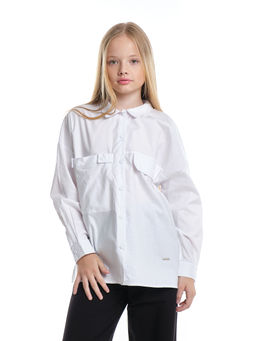 Рубашка для девочки белая в школу 22-7418 белый