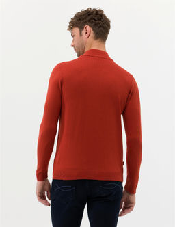Kiremit Slim Fit Yar_m Bal_k__ Yaka Basic Triko Kazak - Pierre cardin фото 5