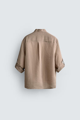 CAMISA RAYAS TRABILLA MANGA / rosa claro - Zara фото 8
