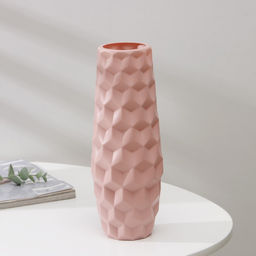 Ваза для цветов, пластик 7×6.5×26 см, 1.3 л, розовая