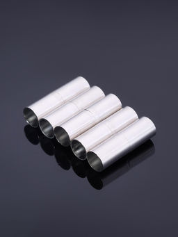 Замок-концевик магнитный, 5 шт. L=20 мм, внутренний d=6 мм, цвет серебро