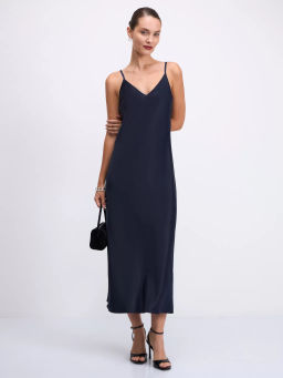 Атласное платье на бретелях / Zarina  фото 2