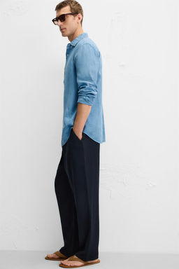 RELAXED FIT LYOCELL TROUSERS - Zara фото 7