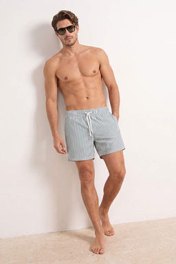 Ye_il-Beyaz _izgili Mini Boy Regular Fit Erkek Deniz _ortu TMNSS26DS00007