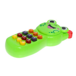 Музыкальный телефон детский «Любимые зверята», звук, свет, цвет зелёный